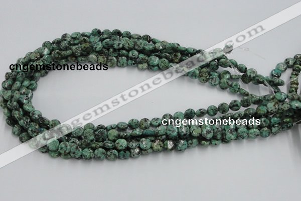 CTU415 15.5 inches 8mm flat round African turquoise beads wholesale