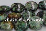 CTU416 15.5 inches 16mm flat round African turquoise beads wholesale