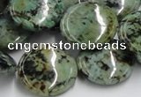 CTU418 15.5 inches 22mm flat round African turquoise beads wholesale