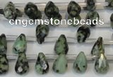 CTU488 Top-drilled 7*10mm faceted teardrop African turquoise beads