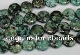 CTU490 15.5 inches 10mm flat round African turquoise beads wholesale