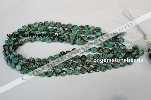 CTU490 15.5 inches 10mm flat round African turquoise beads wholesale