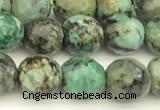 CTU525 15 inches 6mm faceted round African turquoise beads