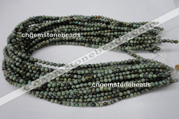 CTU550 15.5 inches 4mm faceted round African turquoise beads