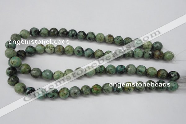 CTU554 15.5 inches 12mm faceted round African turquoise beads