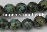 CTU555 15.5 inches 14mm faceted round African turquoise beads