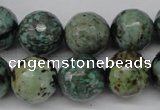 CTU556 15.5 inches 16mm faceted round African turquoise beads