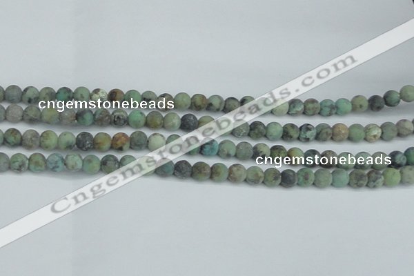 CTU563 15.5 inches 6mm round matte african turquoise beads