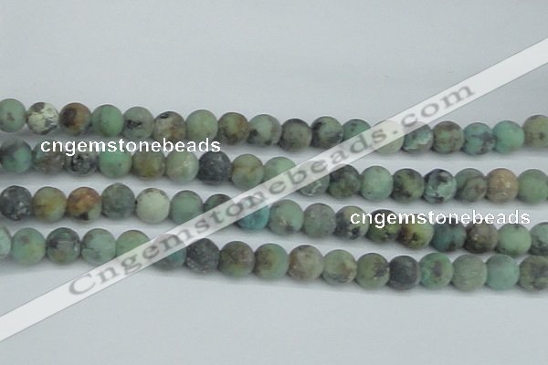 CTU565 15.5 inches 10mm round matte african turquoise beads