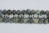 CTU567 15.5 inches 14mm round matte african turquoise beads