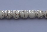 CTU67 15.5 inches 4mm round white turquoise strand beads Wholesale