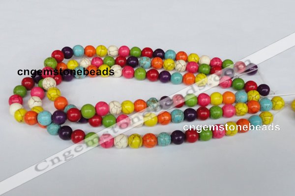 CTU702 15.5 inches 10.5mm round dyed turquoise beads wholesale