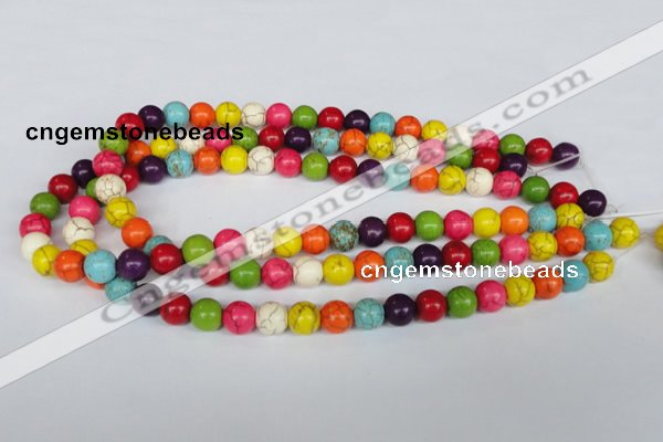 CTU703 15.5 inches 12mm round dyed turquoise beads wholesale