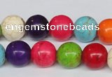 CTU704 15.5 inches 14mm round dyed turquoise beads wholesale