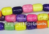 CTU709 15.5 inches 8*11mm column dyed turquoise beads wholesale