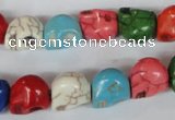 CTU711 15.5 inches 10*12*12mm skull dyed turquoise beads wholesale