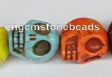 CTU713 15.5 inches 18*20*22mm skull dyed turquoise beads wholesale