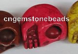 CTU714 15.5 inches 24*29*30mm skull dyed turquoise beads wholesale