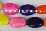 CTU717 15.5 inches 13*18mm oval dyed turquoise beads wholesale