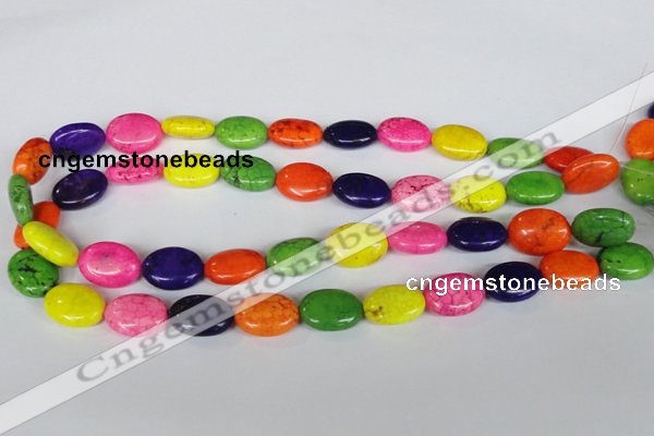 CTU717 15.5 inches 13*18mm oval dyed turquoise beads wholesale