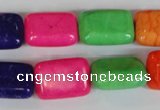 CTU719 15.5 inches 13*18mm rectangle dyed turquoise beads wholesale