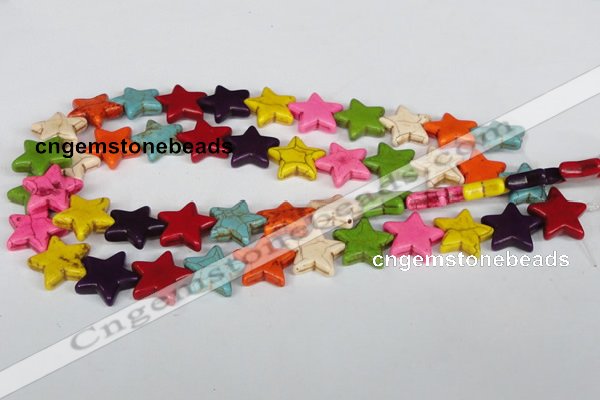 CTU727 15.5 inches 20*20mm star dyed turquoise beads wholesale