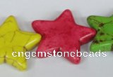 CTU729 15.5 inches 30*30mm star dyed turquoise beads wholesale