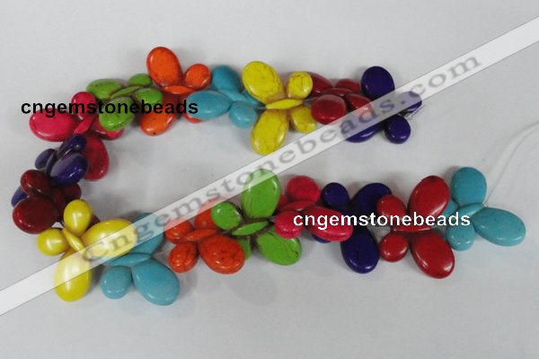 CTU739 15.5 inches 25*35mm butterfly dyed turquoise beads wholesale