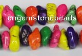 CTU740 15.5 inches 8*12mm nuggets dyed turquoise beads wholesale