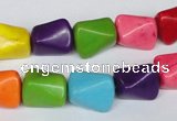 CTU742 15.5 inches 10*13mm nuggets dyed turquoise beads wholesale