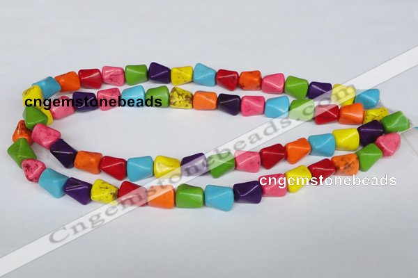 CTU742 15.5 inches 10*13mm nuggets dyed turquoise beads wholesale