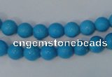 CTU823 15.5 inches 8mm round dyed turquoise beads wholesale