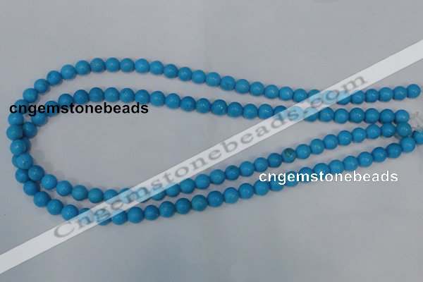 CTU823 15.5 inches 8mm round dyed turquoise beads wholesale