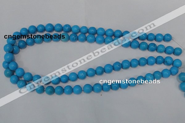 CTU824 15.5 inches 10mm round dyed turquoise beads wholesale