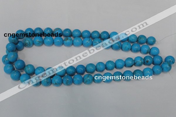 CTU825 15.5 inches 12mm round dyed turquoise beads wholesale