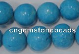 CTU826 15.5 inches 16mm round dyed turquoise beads wholesale