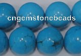 CTU827 15.5 inches 18mm round dyed turquoise beads wholesale