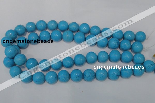 CTU855 15.5 inches 14mm round dyed turquoise beads wholesale