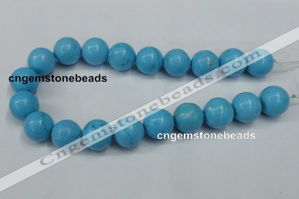 CTU882 15.5 inches 20mm round dyed turquoise beads wholesale