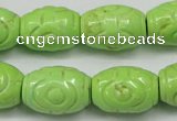 CTU891 15.5 inches 14*20mm carved rice dyed turquoise beads