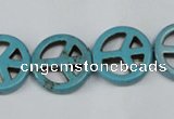 CTU899 15.5 inches 15mm coin dyed turquoise beads wholesale