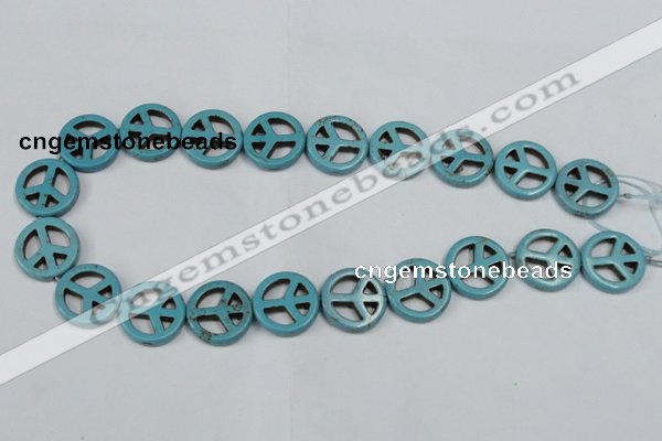 CTU899 15.5 inches 15mm coin dyed turquoise beads wholesale