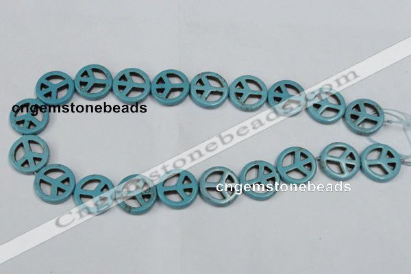 CTU900 15.5 inches 20mm coin dyed turquoise beads wholesale