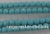 CTU911 15.5 inches 6mm faceted round synthetic turquoise beads