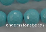 CTU918 15.5 inches 20mm faceted round synthetic turquoise beads