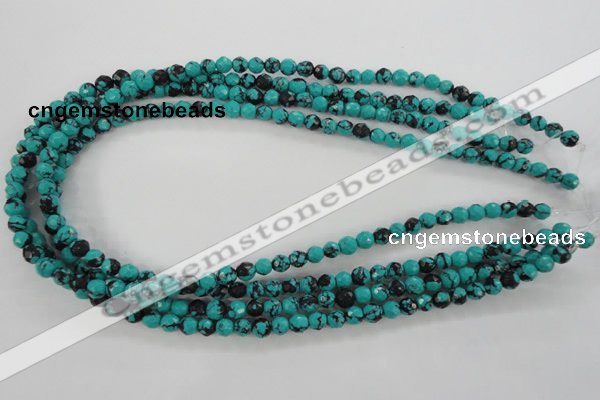 CTU931 15.5 inches 6mm faceted round synthetic turquoise beads