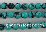 CTU932 15.5 inches 8mm faceted round synthetic turquoise beads