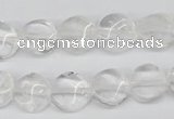 CTW01 15.5 inches 12mm twisted coin white crystal beads wholesale