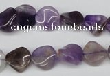 CTW02 15.5 inches 12mm twisted coin amethyst beads wholesale
