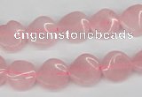 CTW04 15.5 inches 12mm twisted coin rose quartz beads wholesale